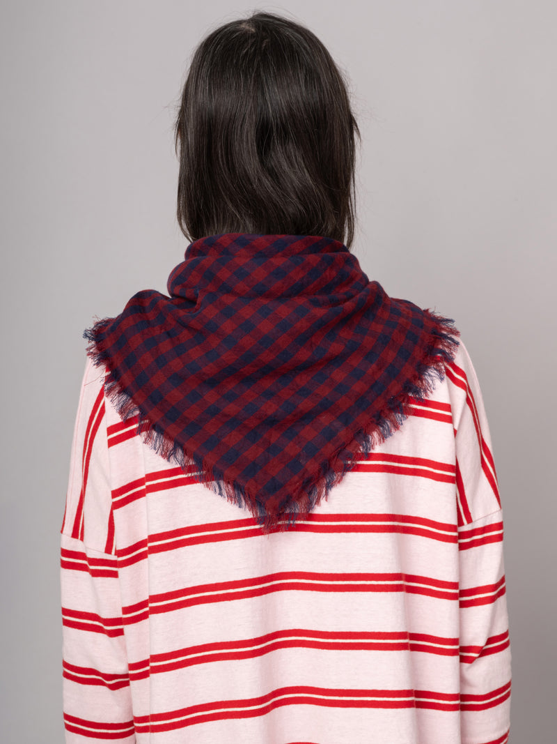 Pure Wool Check Pattern Square Scarf - Forgotten Tribes