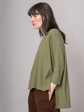 Gaya - Hemp Organic Cotton Cropped Sleeve T-Shirt - Forgotten Tribes