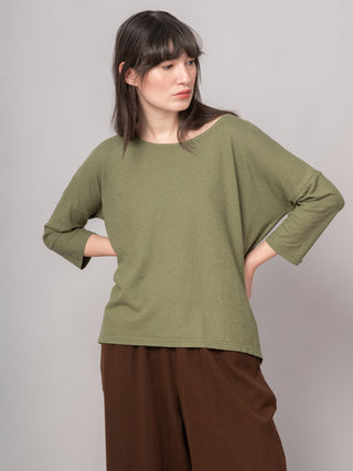 Gaya - Hemp Organic Cotton Cropped Sleeve T-Shirt - Forgotten Tribes