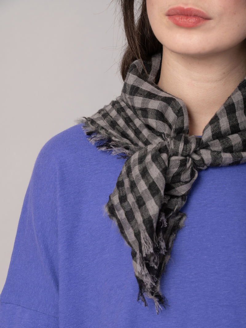 Pure Wool Check Pattern Square Scarf - Forgotten Tribes