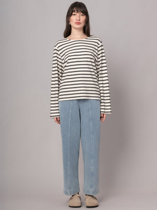 Yasai 2 - Hemp Organic Cotton Wide Sleeve T-shirt - Stripes - Forgotten Tribes
