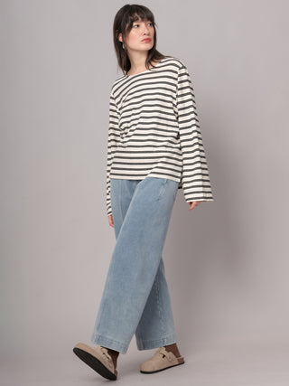 Sable - Denim Wash French Terry Straight Leg Trousers - Forgotten Tribes