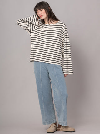 Yasai 2 - Hemp Organic Cotton Wide Sleeve T-shirt - Stripes - Forgotten Tribes