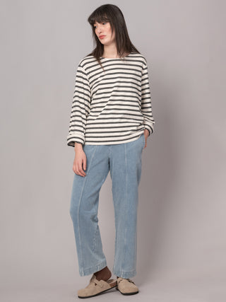 Yasai 2 - Hemp Organic Cotton Wide Sleeve T-shirt - Stripes - Forgotten Tribes