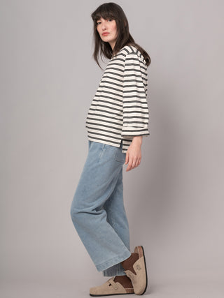 Yasai 2 - Hemp Organic Cotton Wide Sleeve T-shirt - Stripes - Forgotten Tribes