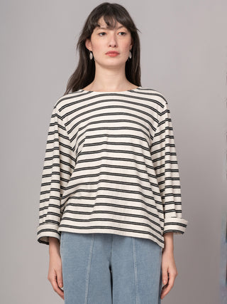 Yasai 2 - Hemp Organic Cotton Wide Sleeve T-shirt - Stripes - Forgotten Tribes