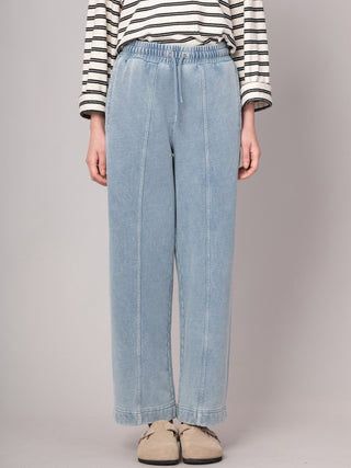 Sable - Denim Wash French Terry Straight Leg Trousers - Forgotten Tribes