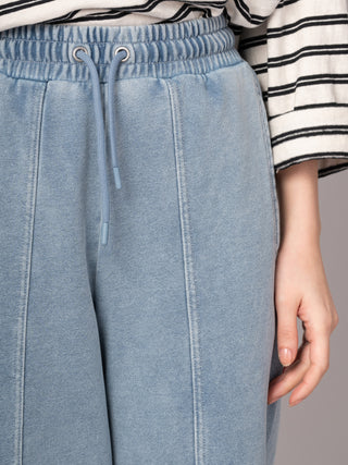 Sable - Denim Wash French Terry Straight Leg Trousers - Forgotten Tribes