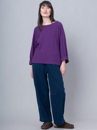 Paxi - Denim Wash French Terry Barrel Leg Trousers - Forgotten Tribes
