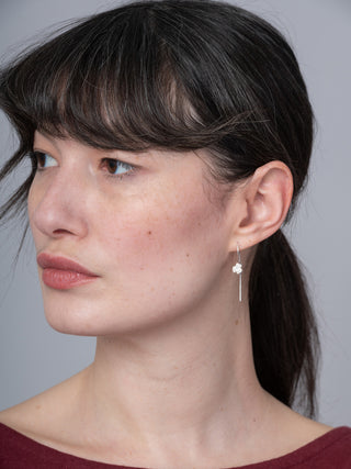 Sterling Silver Orchid Earrings