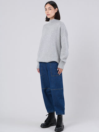 Merino Wool Bamboo Blend Chunky Mock Neck Sweater - Forgotten Tribes