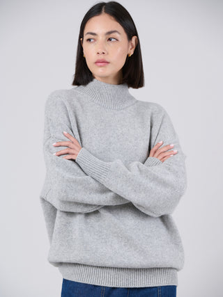 Merino Wool Bamboo Blend Chunky Mock Neck Sweater - Forgotten Tribes