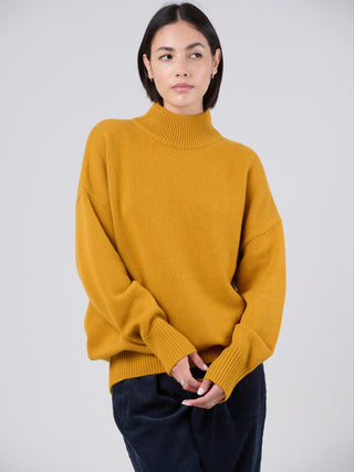 Merino Wool Bamboo Blend Chunky Mock Neck Sweater - Forgotten Tribes