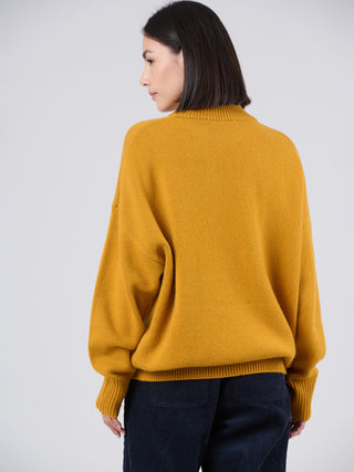 Merino Wool Bamboo Blend Chunky Mock Neck Sweater - Forgotten Tribes