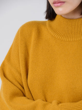 Merino Wool Bamboo Blend Chunky Mock Neck Sweater - Forgotten Tribes