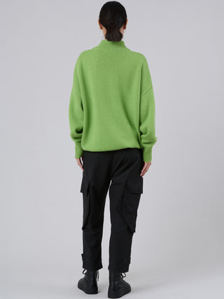 Merino Wool Bamboo Blend Chunky Mock Neck Sweater - Forgotten Tribes