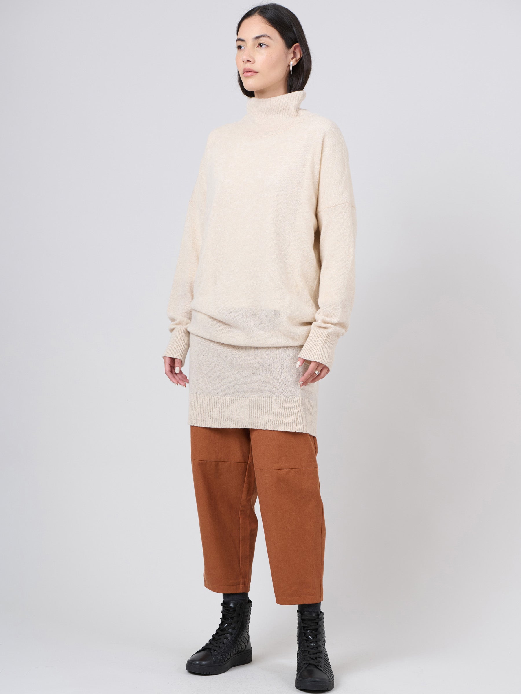 Pure Wool Oversized Turtle Neck Dress - Forgotten Tribes