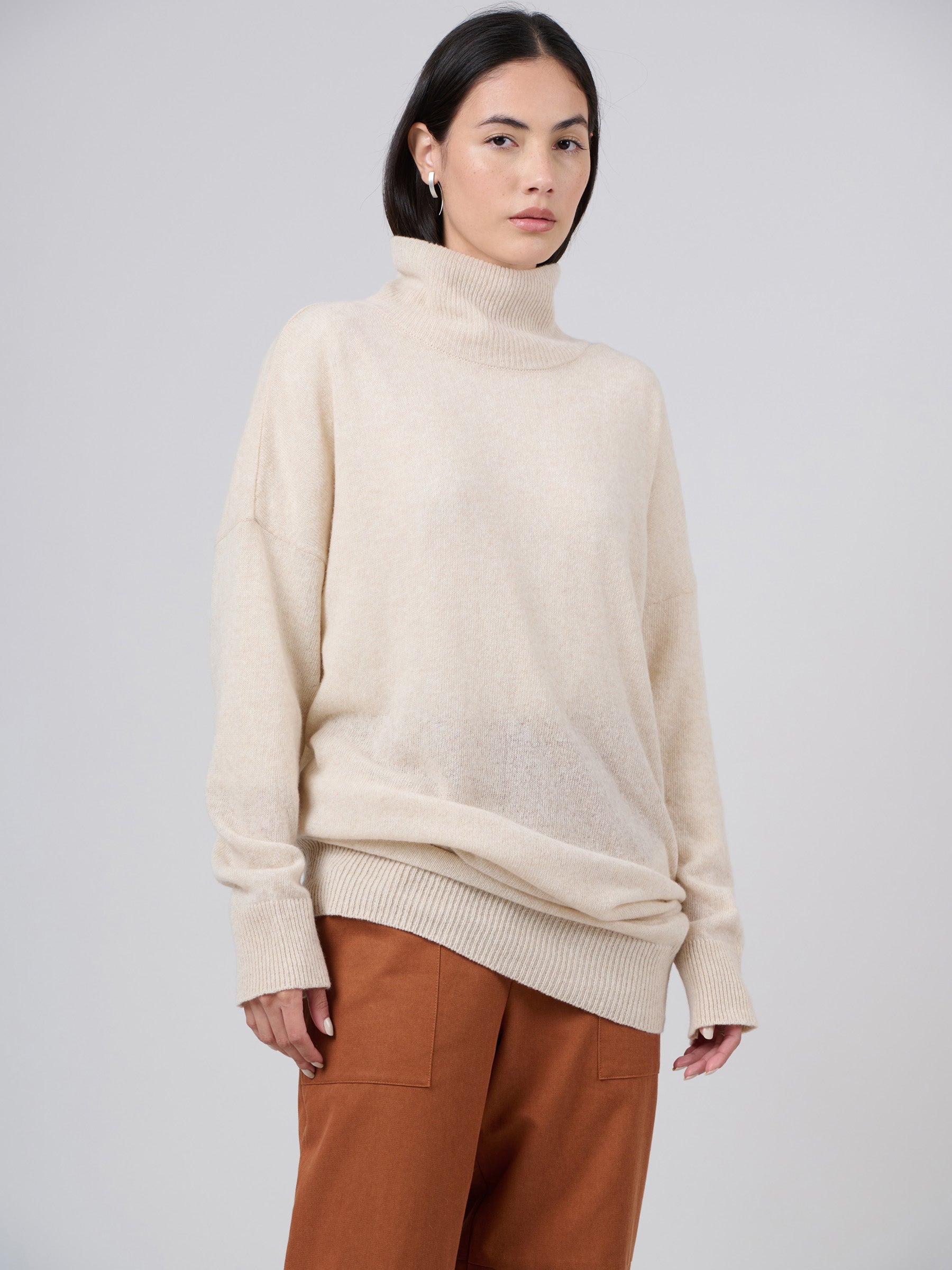 Pure Wool Oversized Turtle Neck Dress - Forgotten Tribes