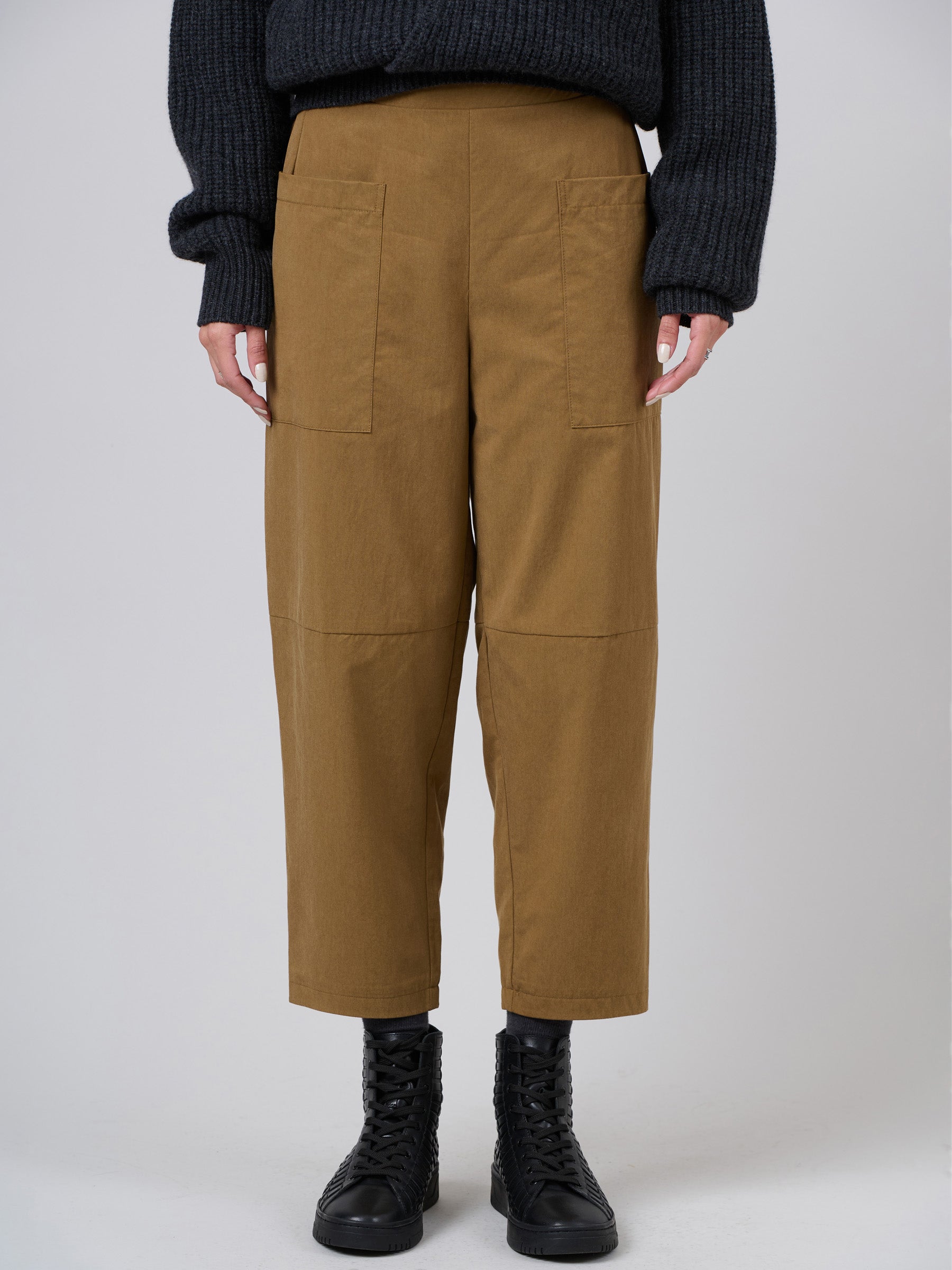 Lightweight Tencel® Cotton Cropped Barrel Leg Trousers - Forgotten Tribes