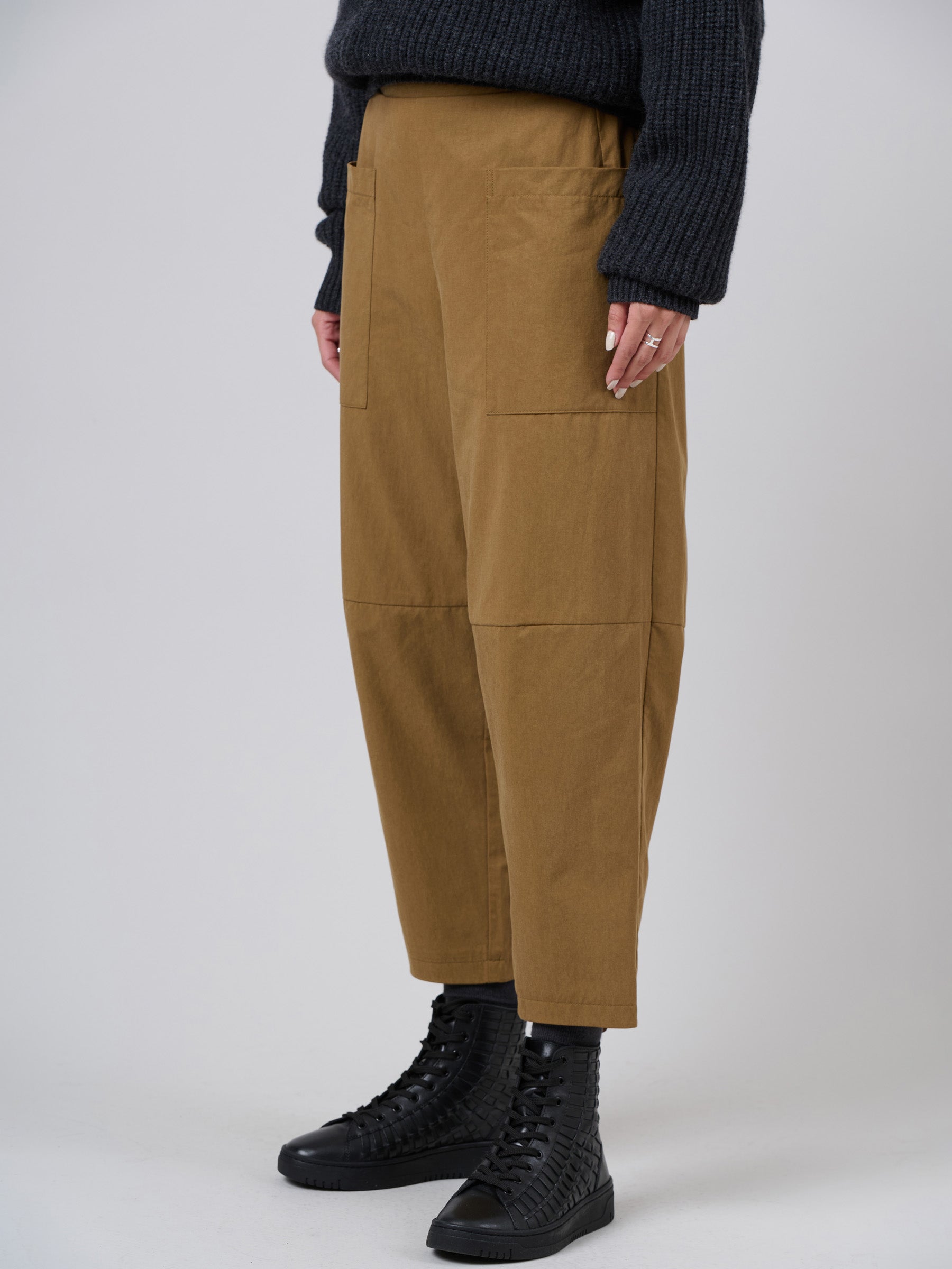 Lightweight Tencel® Cotton Cropped Barrel Leg Trousers - Forgotten Tribes