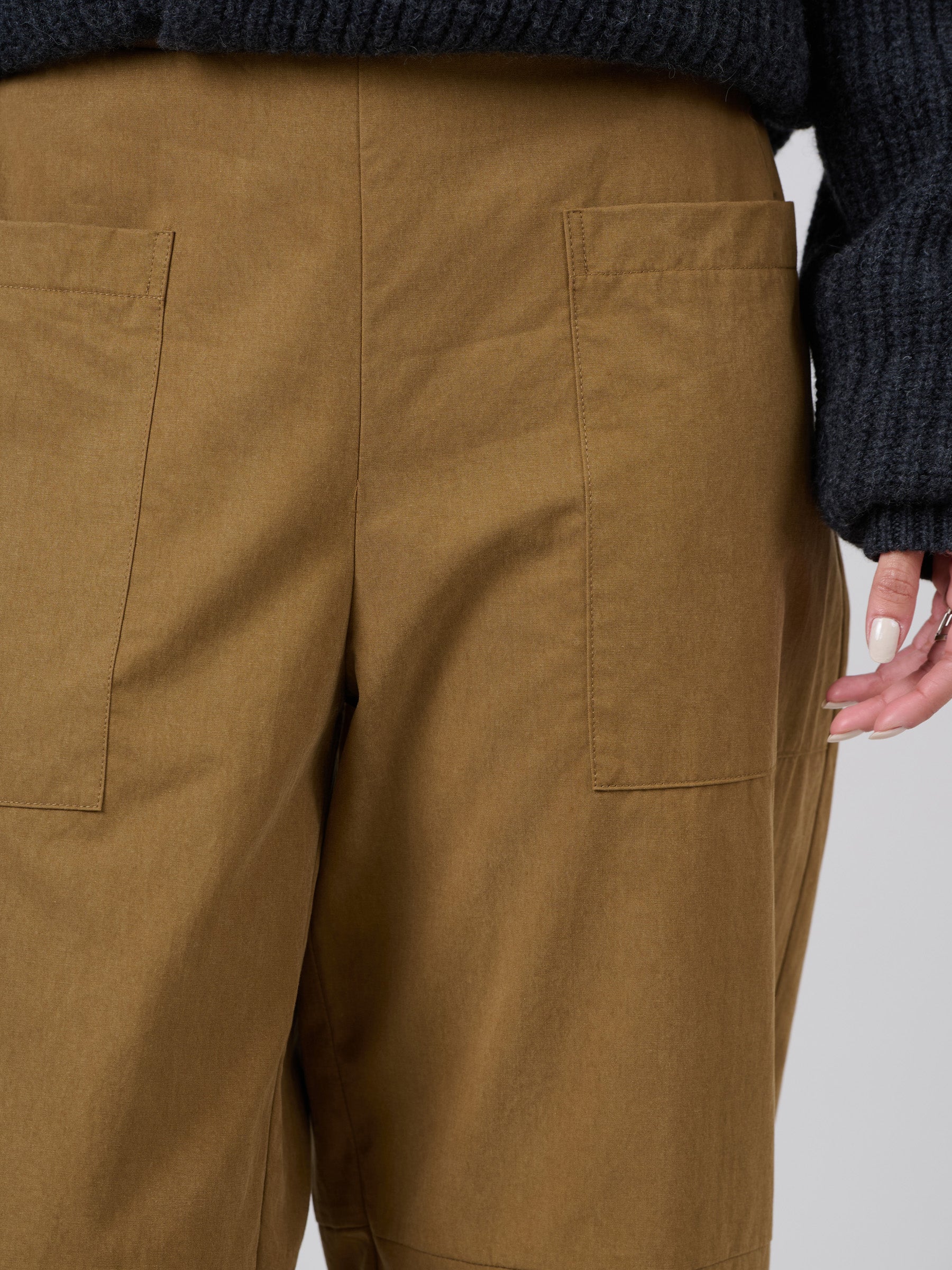 Lightweight Tencel® Cotton Cropped Barrel Leg Trousers - Forgotten Tribes
