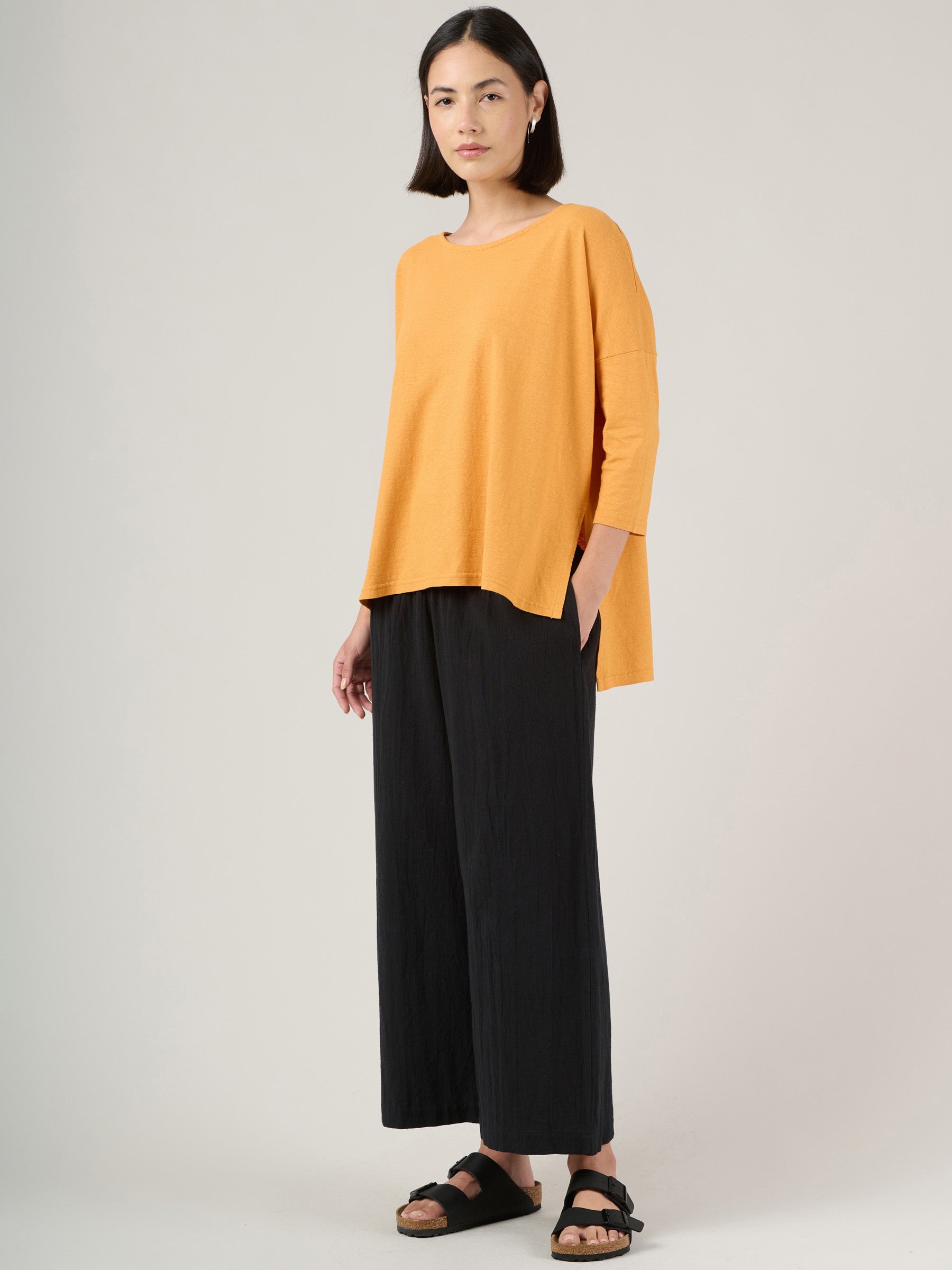 Heavyweight Hemp Organic Cotton Cropped Sleeve T-Shirt - Forgotten Tribes