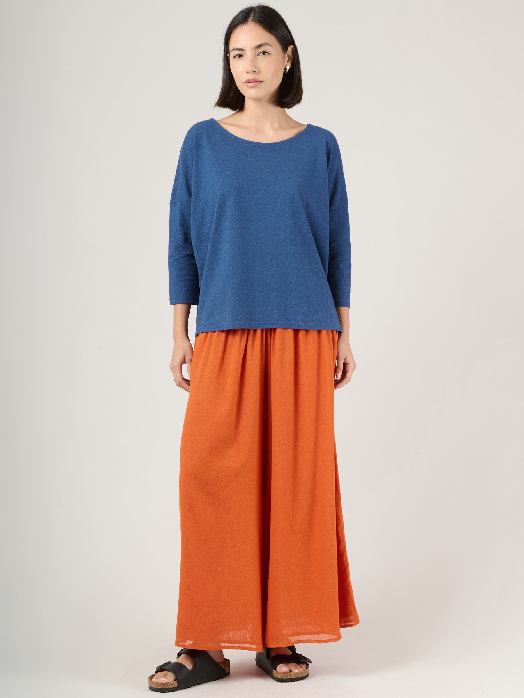 Heavyweight Hemp Organic Cotton Cropped Sleeve T-Shirt - Forgotten Tribes