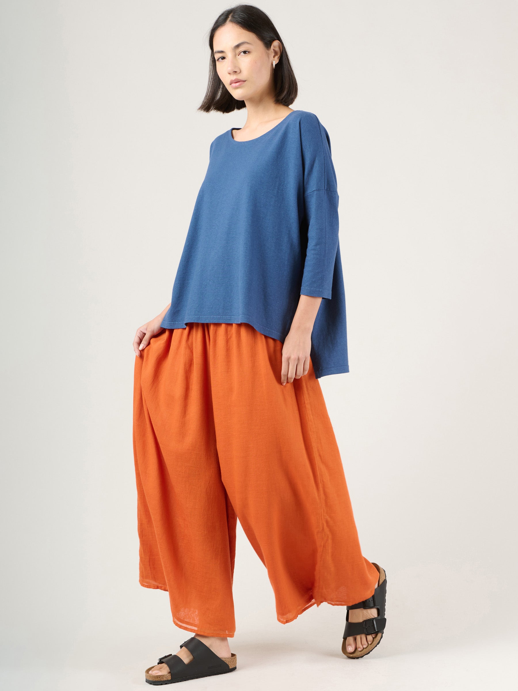 Heavyweight Hemp Organic Cotton Cropped Sleeve T-Shirt - Forgotten Tribes