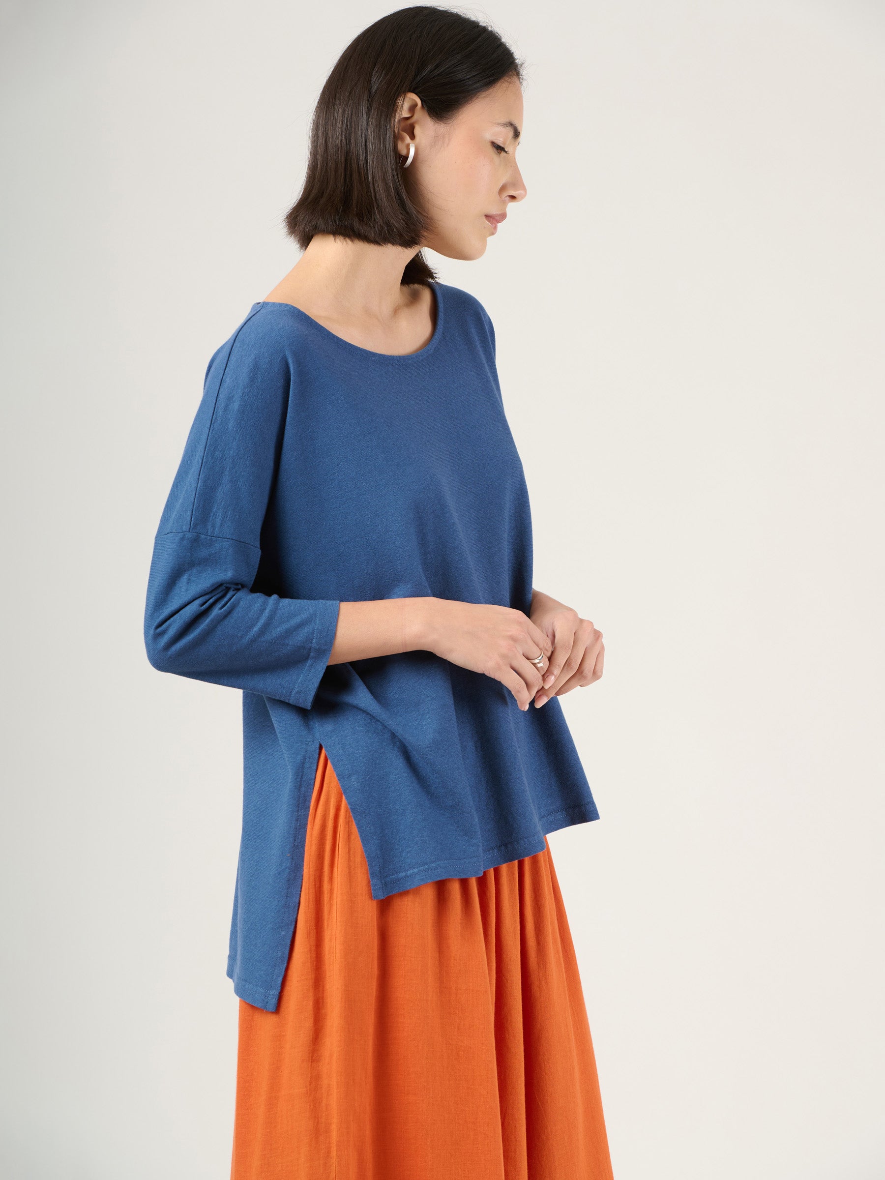 Heavyweight Hemp Organic Cotton Cropped Sleeve T-Shirt - Forgotten Tribes