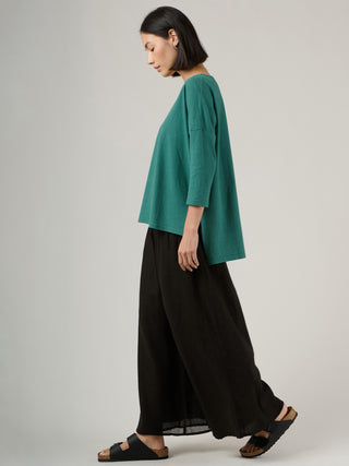 Heavyweight Hemp Organic Cotton Cropped Sleeve T-Shirt - Forgotten Tribes