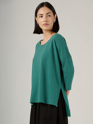 Heavyweight Hemp Organic Cotton Cropped Sleeve T-Shirt - Forgotten Tribes