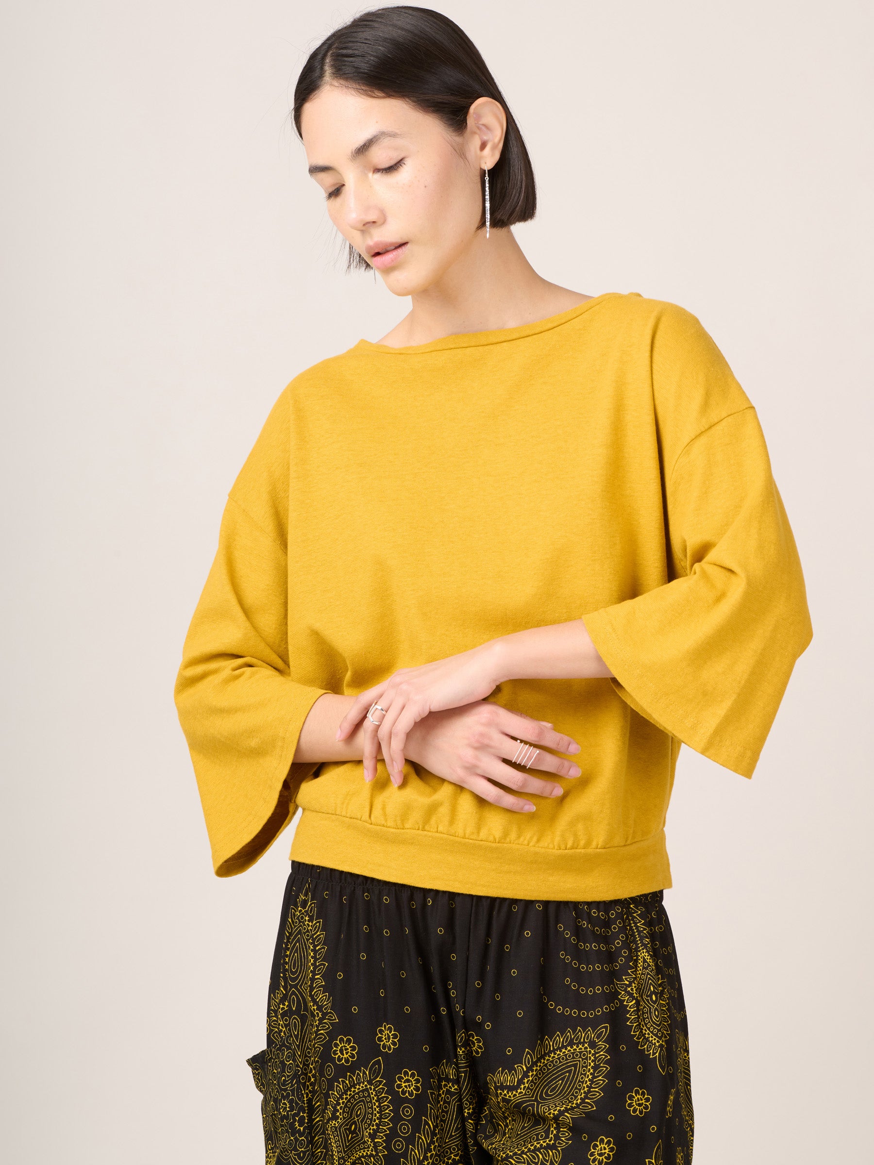 Heavyweight Hemp Organic Cotton Wide Sleeve T-Shirt - Forgotten Tribes