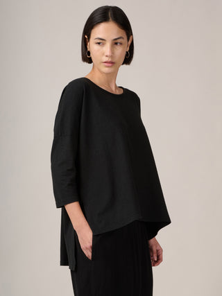 Heavyweight Hemp Organic Cotton Cropped Sleeve T-Shirt - Forgotten Tribes