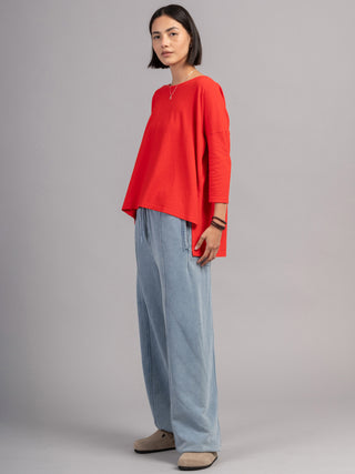 Sable - Denim Wash Fleece Straight Leg Trousers - Forgotten Tribes