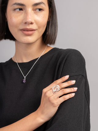 Sterling Silver Fluid Line Statement Ring - Forgotten Tribes