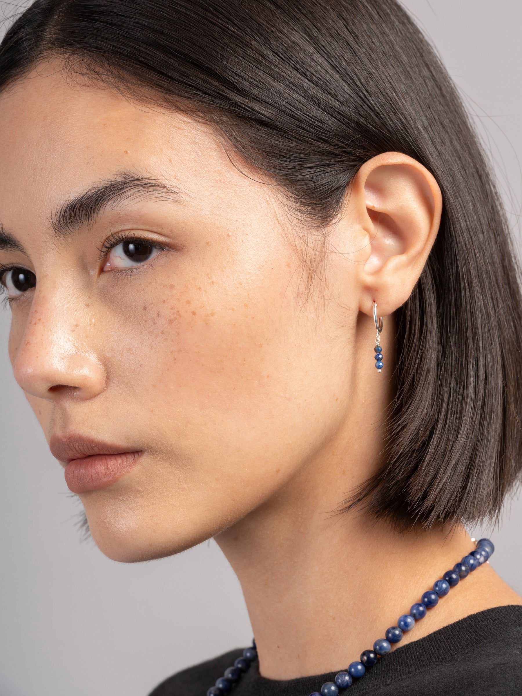 Three Beads Drop Earrings