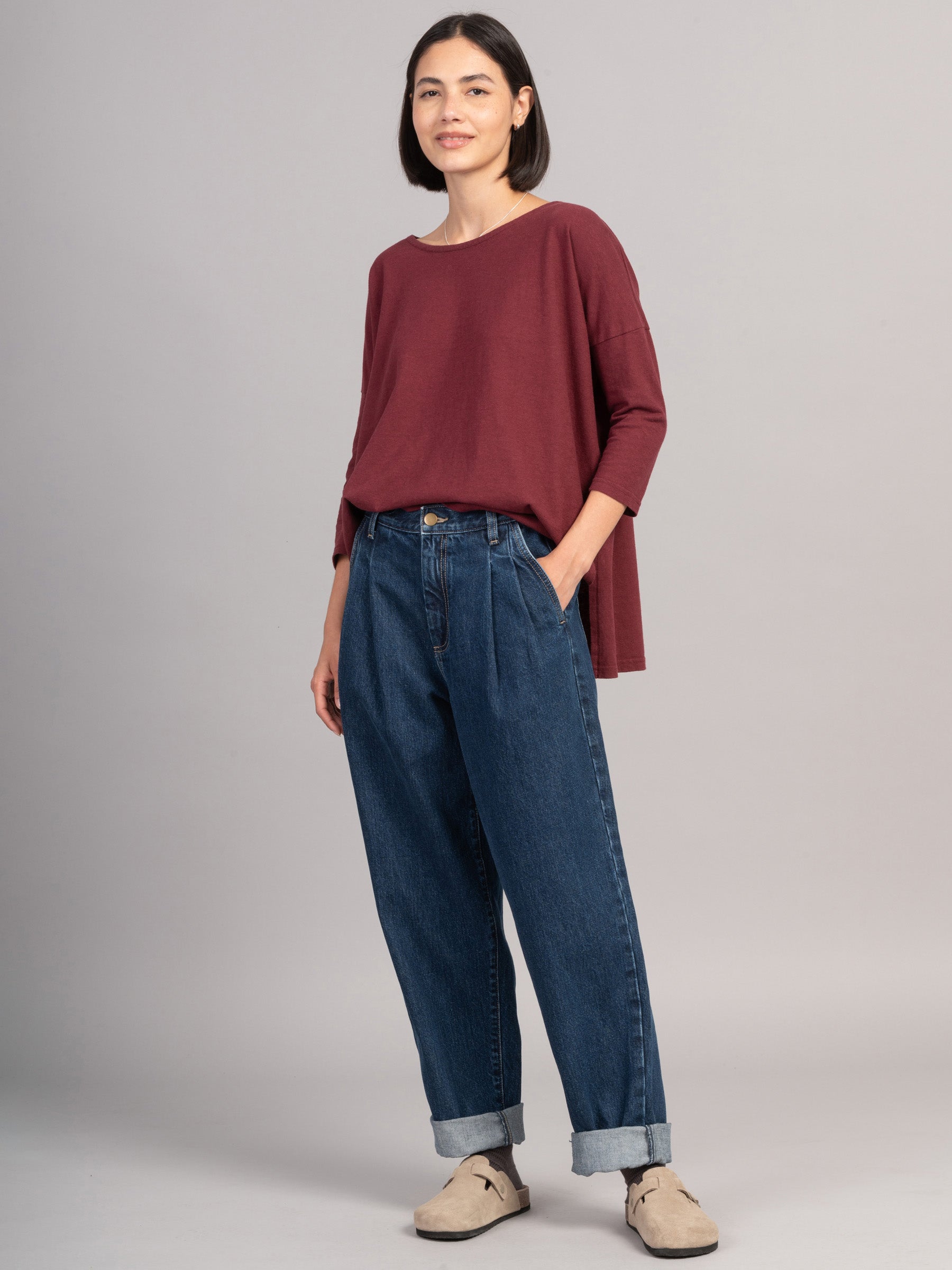 Eigg - Denim Pleated Jeans - Forgotten Tribes