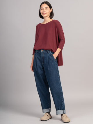 Eigg - Denim Pleated Jeans - Forgotten Tribes