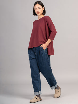 Eigg - Denim Pleated Jeans - Forgotten Tribes