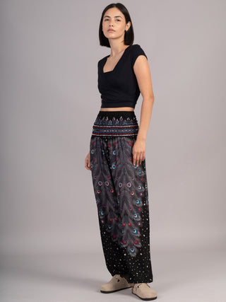 Harem Pants Original - Peacock Feathers High Crotch - Forgotten Tribes