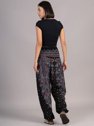 Harem Pants Original - Peacock Feathers High Crotch - Forgotten Tribes