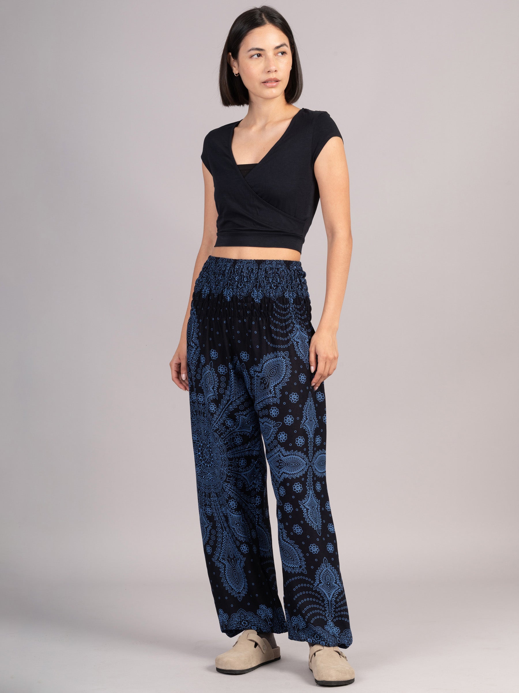 Feather Paisley Harem Pants - High Crotch