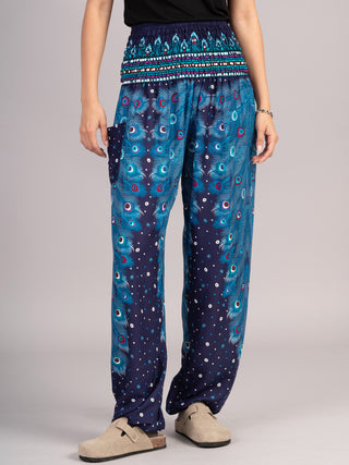 Harem Pants Original - Peacock Feathers High Crotch - Forgotten Tribes