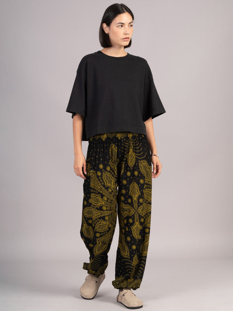 Feather Paisley Harem Pants - High Crotch - Forgotten Tribes