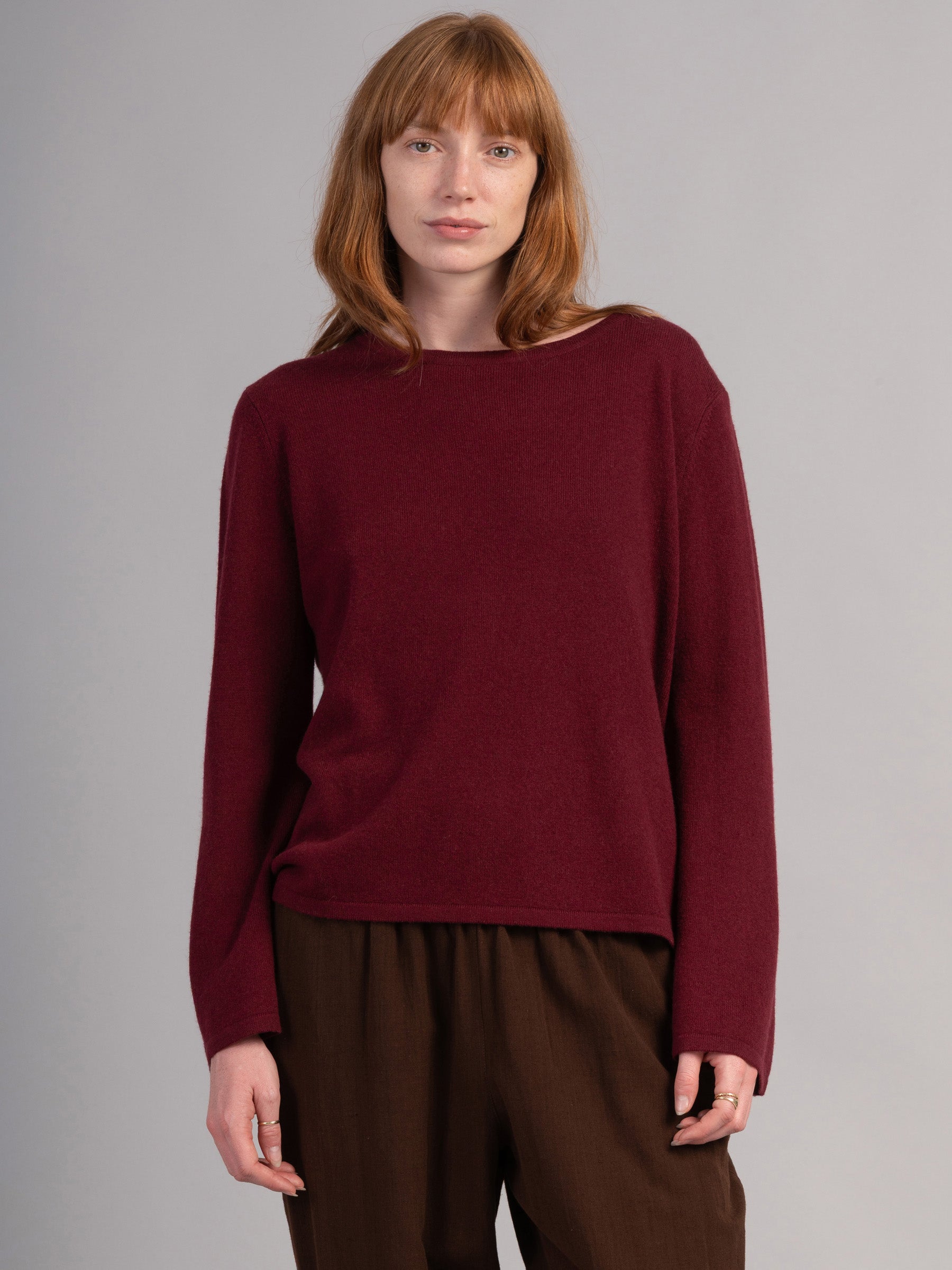 Elba - Merino Wool Bamboo Blend Sweater - Cordovan