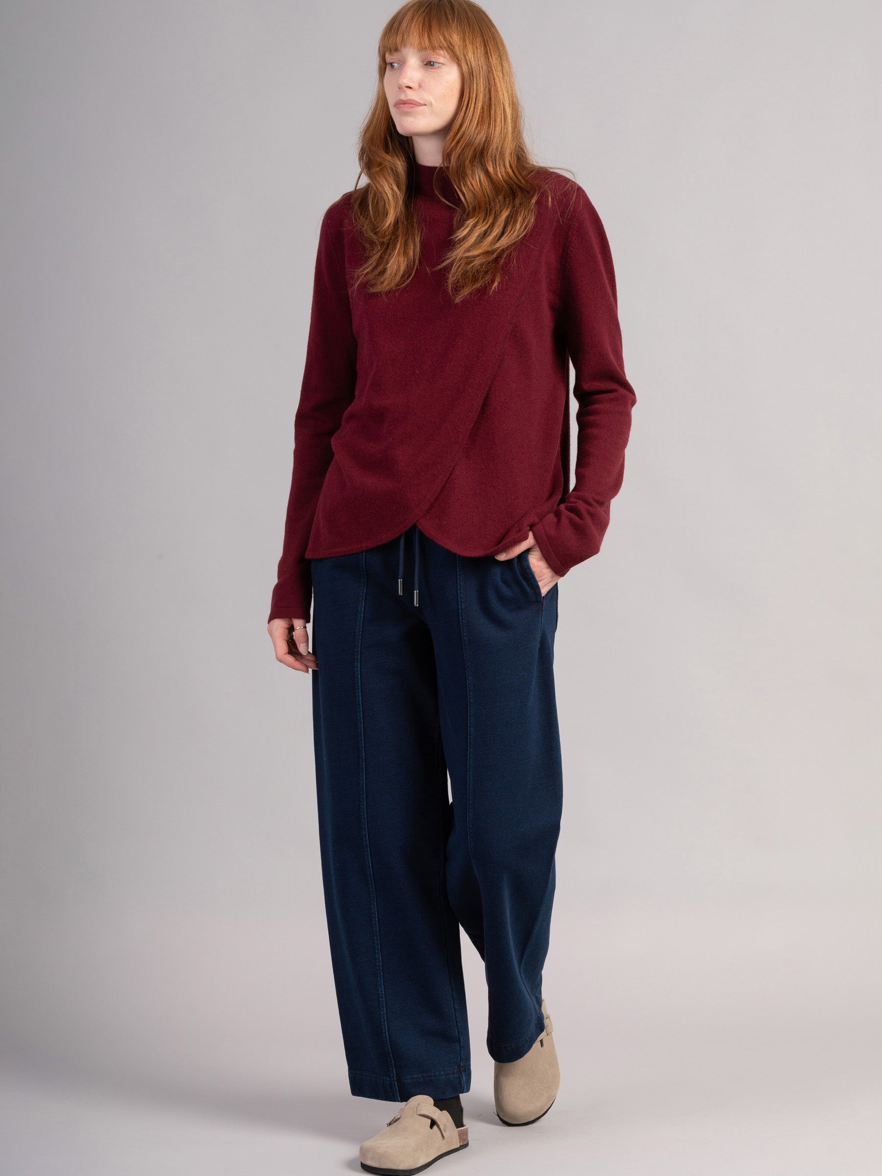 Iona - Merino Wool Bamboo Blend Sweater - Cordovan