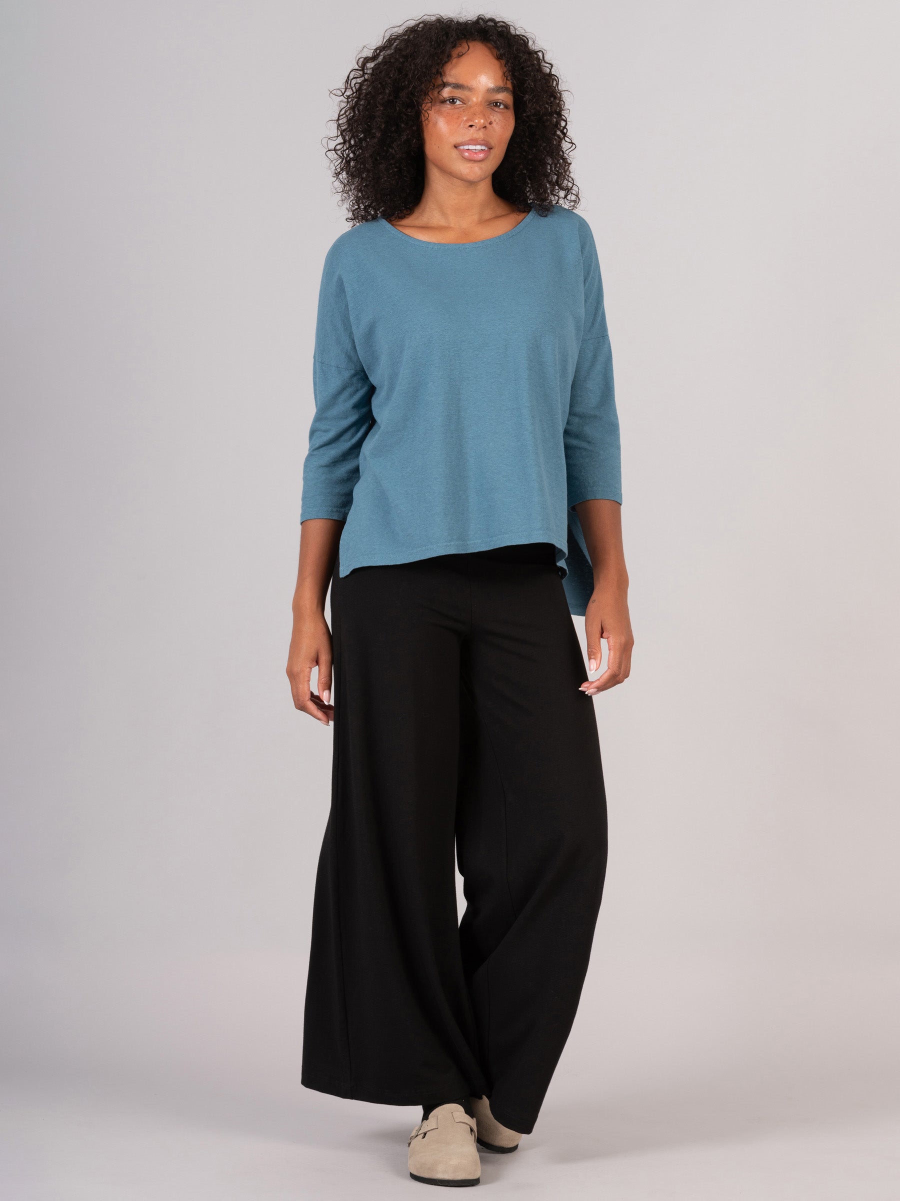 Hemp Organic Cotton Cropped Sleeve T-Shirt