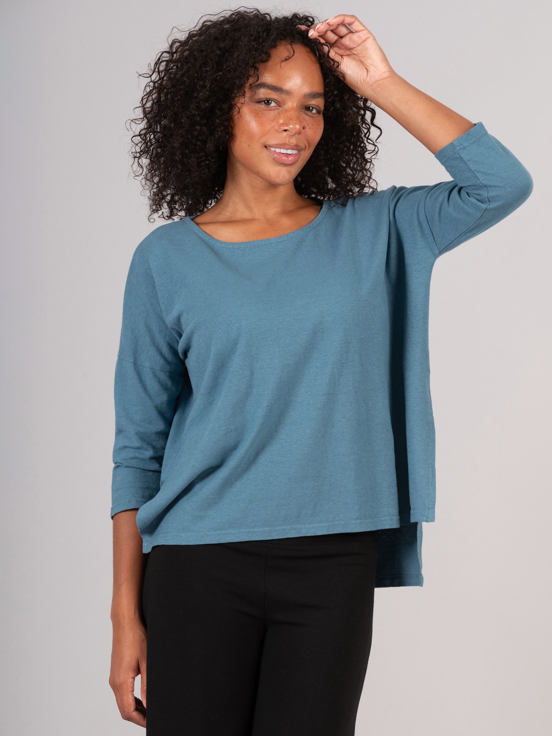 Hemp Organic Cotton Cropped Sleeve T-Shirt