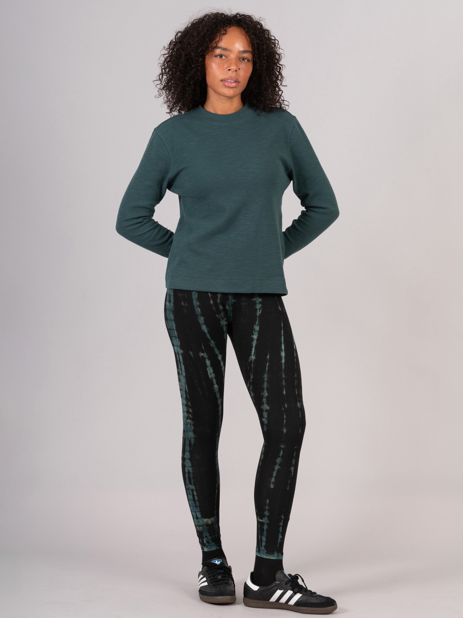 Gili - Waffle Cotton Side Panel Long Sleeve T-shirt