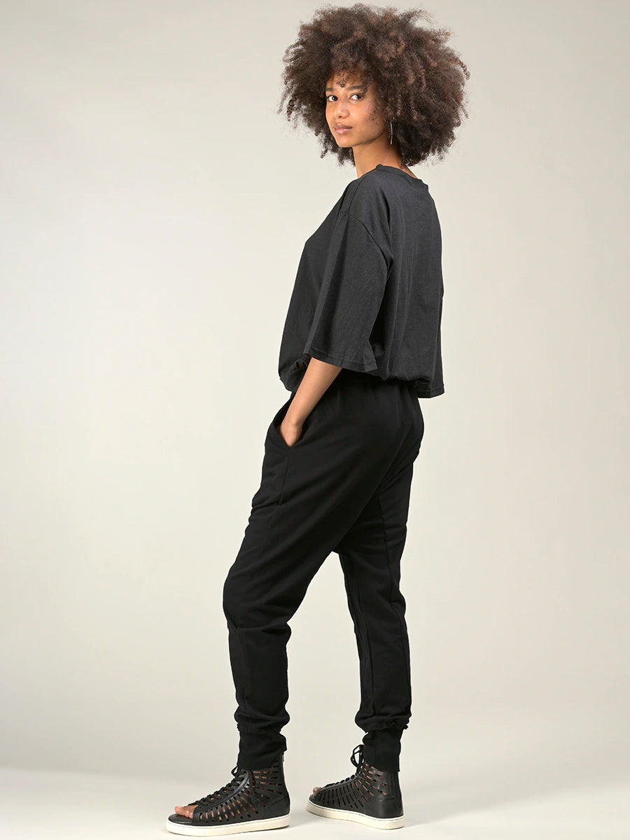 Pure Cotton Loose Hem Joggers with Back Pocket